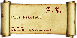 Piti Nikolett névjegykártya